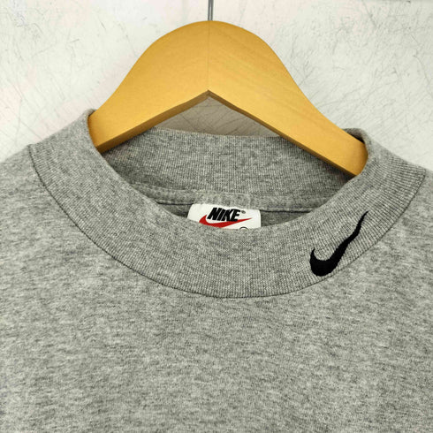 ナイキ NIKE 90S USA製 ネック刺繍入りモックネックロングスリーブTシャツ メンズ import:L